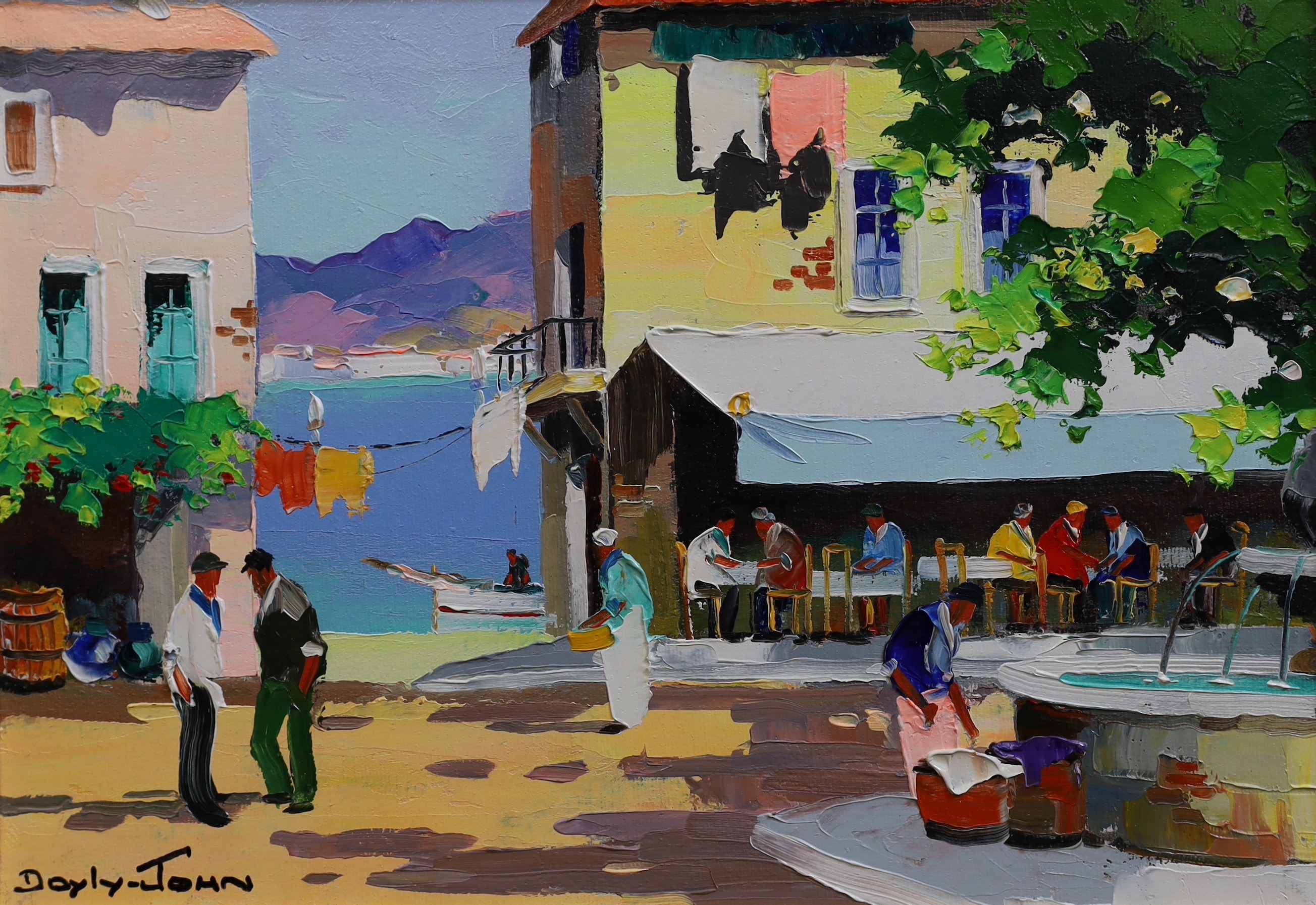 Cecil Rochfort D'Oyly-John (British, 1906-1993), 'Villefranche near Nice and Cannes, French Riviera', oil on canvas, 25 x 35cm